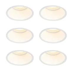 QAZQA Set mit 6 Einbaustrahlern weiß GU10 50mm IP44 - Dept
