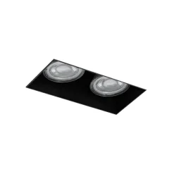 QAZQA Set mit 6 Einbaustrahlern schwarz GU10 50mm 2-flammig ohne Rahmen - Oneon