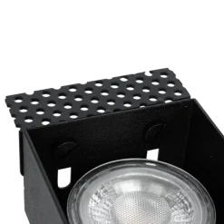 QAZQA Set mit 6 Einbaustrahlern schwarz GU10 50mm 2-flammig ohne Rahmen - Oneon