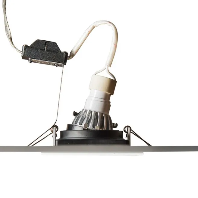 QAZQA Set mit 10 Einbaustrahlern aus weißem Stahl - Carree