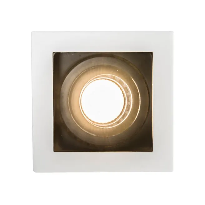 QAZQA Set mit 10 Einbaustrahlern aus weißem Stahl - Carree