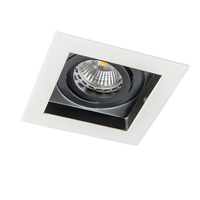 QAZQA Set mit 10 Einbaustrahlern aus weißem Stahl - Carree