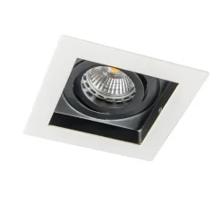 QAZQA Set mit 10 Einbaustrahlern aus weißem Stahl - Carree