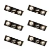 QAZQA Set mit 6 Einbaustrahlern schwarz GU10 AR70 Trimless 3-Licht - Oneon