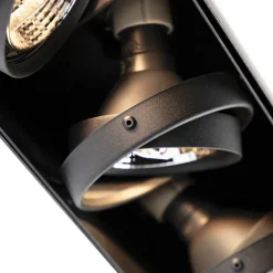 QAZQA Set mit 6 Einbaustrahlern schwarz GU10 AR70 Trimless 3-Licht - Oneon