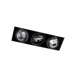 QAZQA Set mit 6 Einbaustrahlern schwarz GU10 AR70 Trimless 3-Licht - Oneon