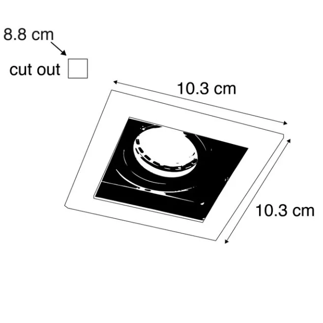 QAZQA Set mit 5 Einbaustrahlern aus weißem Stahl - Carree