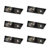 QAZQA Set mit 6 Einbaustrahlern schwarz AR111 schwenkbar und neigbar Trimless 2-Licht - Oneon
