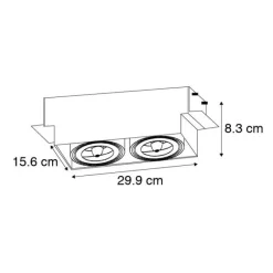 QAZQA Set mit 6 Einbaustrahlern schwarz AR111 schwenkbar und neigbar Trimless 2-Licht - Oneon