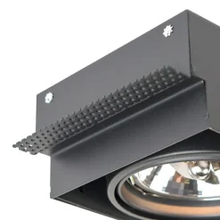 QAZQA Set mit 6 Einbaustrahlern schwarz AR111 schwenkbar und neigbar Trimless 2-Licht - Oneon