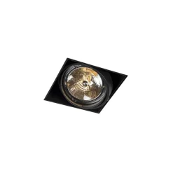 QAZQA Set mit 6 Einbaustrahlern schwarz AR111 Kippbar und drehbar Trimless - Oneon