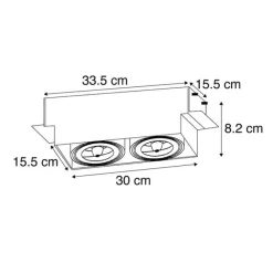 QAZQA Set mit 6 Einbaustrahlern Weiß Verstellbar AR111 Trimless 2-Lichter - Oneon