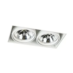 QAZQA Set mit 6 Einbaustrahlern Weiß Verstellbar AR111 Trimless 2-Lichter - Oneon