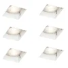 QAZQA Set mit 6 Einbaustrahlern weiß GU10 50 mm randlos - Oneon