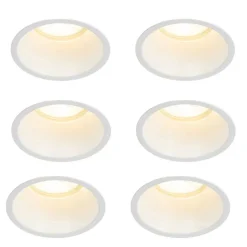 QAZQA Set mit 6 Einbaustrahlern weiß GU10 70mm IP44 - Dept