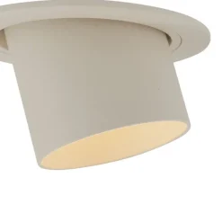 QAZQA Set mit 6 Einbaustrahlern Beige GU10 50mm Rund Drehbar und Kippbar - Installa