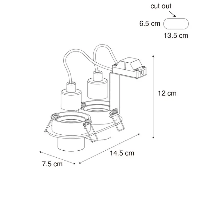 QAZQA Set mit 6 Einbaustrahlern Dunkelbronze GU10 35mm Neigbar 2-Lichter - Installa