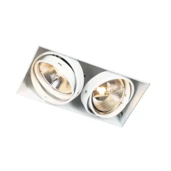 QAZQA Set mit 6 Einbaustrahlern weiß GU10 AR111 Trimless 2-Licht - Oneon