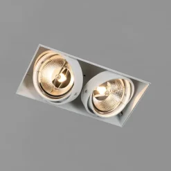 QAZQA Set mit 6 Einbaustrahlern weiß GU10 AR111 Trimless 2-Licht - Oneon