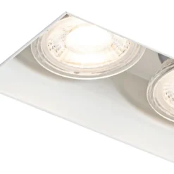 QAZQA Set mit 6 Einbaustrahlern weiß GU10 50mm 2-flammig ohne Rahmen - Oneon