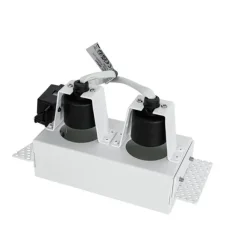 QAZQA Set mit 6 Einbaustrahlern weiß GU10 50mm 2-flammig ohne Rahmen - Oneon