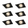 QAZQA Set mit 6 Einbaustrahlern schwarz AR111 verstellbar - Oneon