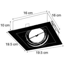 QAZQA Set mit 6 Einbaustrahlern schwarz AR111 verstellbar - Oneon