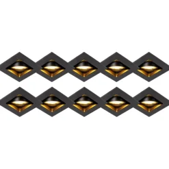 QAZQA Set mit 10 Einbaustrahlern schwarz verstellbar - Qure