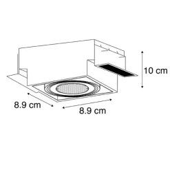 QAZQA Set mit 6 Einbaustrahlern schwarz verstellbar rahmenlos - Oneon Honey