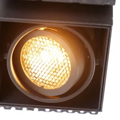 QAZQA Set mit 6 Einbaustrahlern schwarz verstellbar rahmenlos - Oneon Honey