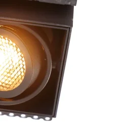 QAZQA Set mit 6 Einbaustrahlern schwarz verstellbar rahmenlos - Oneon Honey