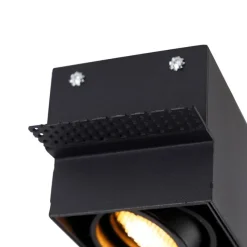 QAZQA Set mit 6 Einbaustrahlern schwarz verstellbar rahmenlos - Oneon Honey