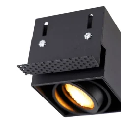 QAZQA Set mit 6 Einbaustrahlern schwarz verstellbar rahmenlos - Oneon Honey