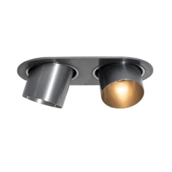 QAZQA Set mit 6 Einbaustrahlern Gunmetal GU10 50mm 2-Lichter - Installa
