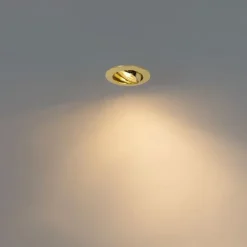 QAZQA Set mit 6 Einbaustrahlern Messing GU10 35 mm - Edu