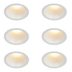 QAZQA Set mit 6 Einbaustrahlern weiß GU10 35mm IP44 - Dept