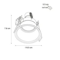 QAZQA Set mit 6 Einbaustrahlern weiß GU10 35mm IP44 - Dept