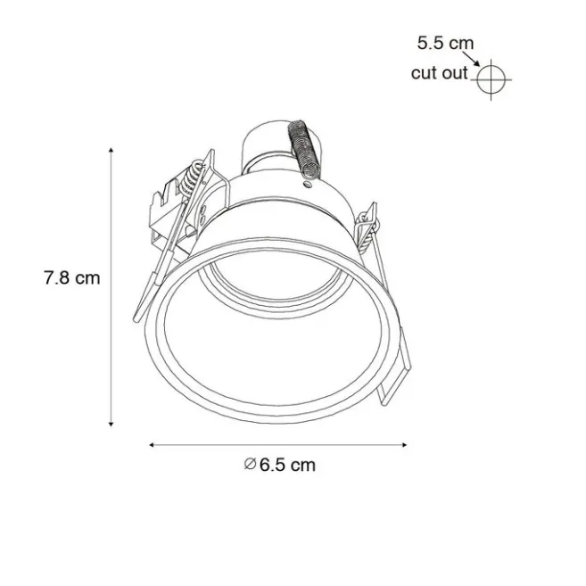 QAZQA Set mit 6 Einbaustrahlern weiß GU10 35mm IP44 - Dept
