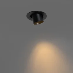 QAZQA Set mit 6 Einbaustrahlern schwarz GU10 35mm rund schwenkbar - Installa