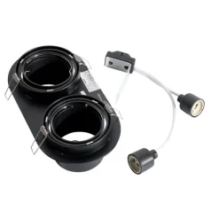 QAZQA Set mit 6 Einbaustrahlern schwarz GU10 70mm neigbar 2-Licht - Installa