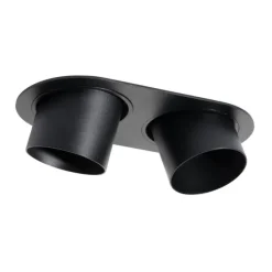 QAZQA Set mit 6 Einbaustrahlern schwarz GU10 70mm neigbar 2-Licht - Installa