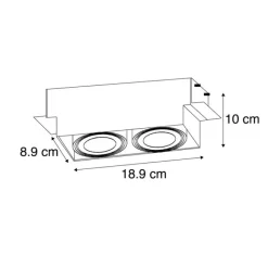 QAZQA Set mit 6 Einbaustrahlern schwarz GU10 verstellbar rahmenlos 2-flammig - Oneon