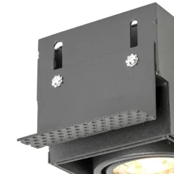 QAZQA Set mit 6 Einbaustrahlern schwarz GU10 verstellbar rahmenlos 2-flammig - Oneon