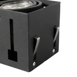 QAZQA Set mit 6 Einbaustrahlern schwarz GU10 verstellbar rahmenlos 2-flammig - Oneon