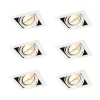 QAZQA Set mit 6 Einbaustrahlern Weiß AR111 Verstellbar - Oneon