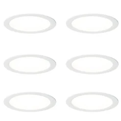 QAZQA Set mit 6 Einbaustrahlern weiß 17cm inkl. einstellbarem LED Kelvin - Stephanie