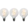 LUEDD Set mit 3 E27-LED-Glühfadenlampen G95 klar 5W 400 lm 2200K