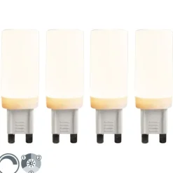 LUEDD Set mit 4 G9 3-stufig dimmbaren LED-Lampen 4,5 W 500 lm 2700 K