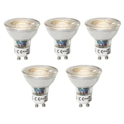 LUEDD Set mit 5 GU10 dimbare LED lamp 3W 200 lm 3000K