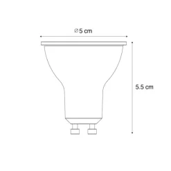 LUEDD Set mit 5 GU10 dimbare LED lamp 3W 200 lm 3000K